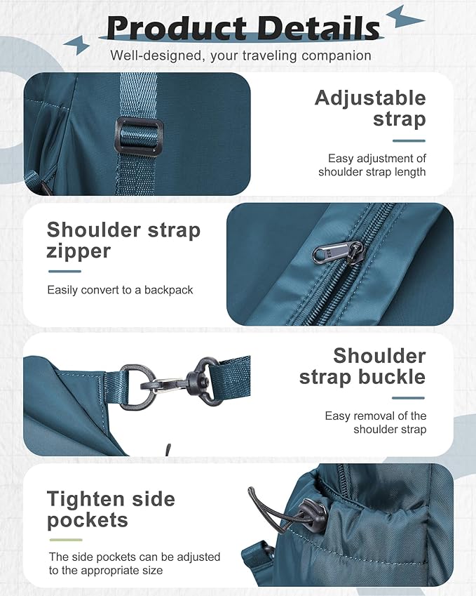 SEAFEW Large Blue Sling Pickleball Crossbody Sling Bag - Men's & Women's Pickleball Sports Backpack with Water Bottle Holder, Adjustable Pickleball