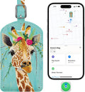 Luggage Tags Built-in Anti-Loss Tracker & Luxury Leather(Giraffe) | for Suitcase, Travel Bags, Backpacks, Travel Organizer for Lost Baggage Prevention