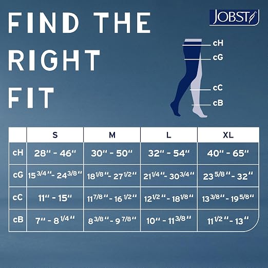 JOBST Relief 15-20 mmHg Compression Stockings, Knee High, Closed Toe, Black, Large Full Calf