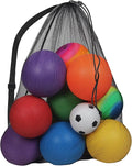 GSE Games & Sports Expert 24x36/30x40 X-Large Mesh Sports Equipment Drawstring Bag for Soccers, Basketballs, Footballs