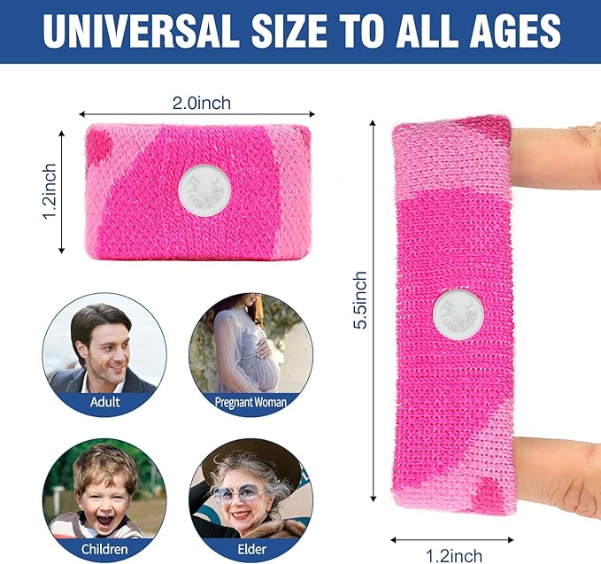 Hionfurt Motion Sickness Bands Anti Nausea Wristband for Adult and Kids Morning Sickness Relief for Pregnant Women Acupressure Nausea Relief for Car, Sea, Air Sickness - 1 Pair Camo Pink