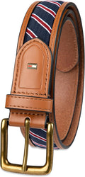 Tommy Hilfiger Men's Fabric Inlay Casual Belt With Classic Harness Buckle