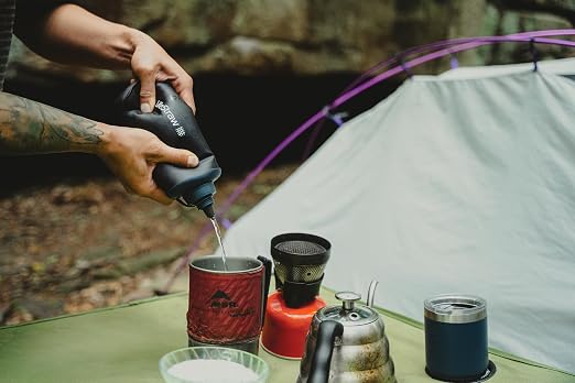 LifeStraw Peak Series — Collapsible Squeeze Bottle Water Filter System BPA Free - 650 ml for Trail Running, Camping, Hiking, Travel, Cycling, and Fishing; Dark Mountain Gray