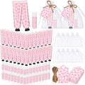 48 Sets Pink Bow Baby Shower Favors Bulk Coquette Baby Shower Gifts for Guests Include 48 Hand Cream and 48 Lip Balm Pink Bow Gender Reveal Decorations for Guests Friends