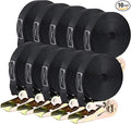 TLGREEN 10Pcs 1in×20ft Endless Ratchet Straps, NO Hook, 1760lb Break Strength Tie Down Straps, Ratchet Strap Heavy Duty for Motorcycle UTV ATV Kayak Truck Cargo Luggage Goods, Black