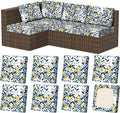 8Pcs Stretch Patio Cushion Covers, Outdoor Couch & Sofa Replacement Slipcovers for Patio Furniture Cushion Covers, Washable Reusable Furniture Protector