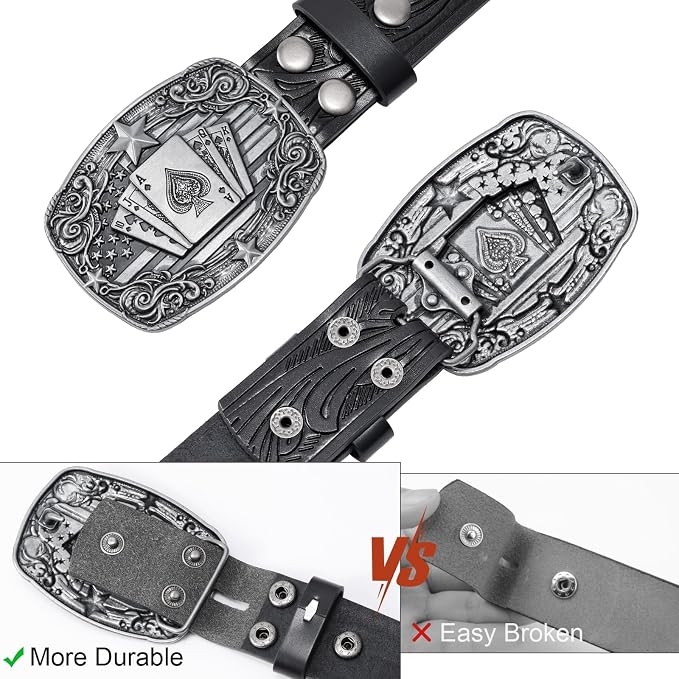 SANSTHS Western Cowboy Belts for Men Women, Mens Western Belt Bull Buckle Country Belt Cowboy Leather Belt for Jeans