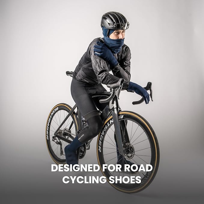 GripGrab Flandrien Waterproof Knitted Road Cycling Shoe Covers High Cut Windproof Insulating Zipperless Aero Overshoes