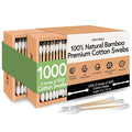 100% Bamboo Cotton Swabs (1000-Pack) | Double Tipped Organic Cotton Swabs for Ears | Biodegradable Beauty & Personal Care Items | FSC Certified & Hypoallergenic | For All Ages & Pets
