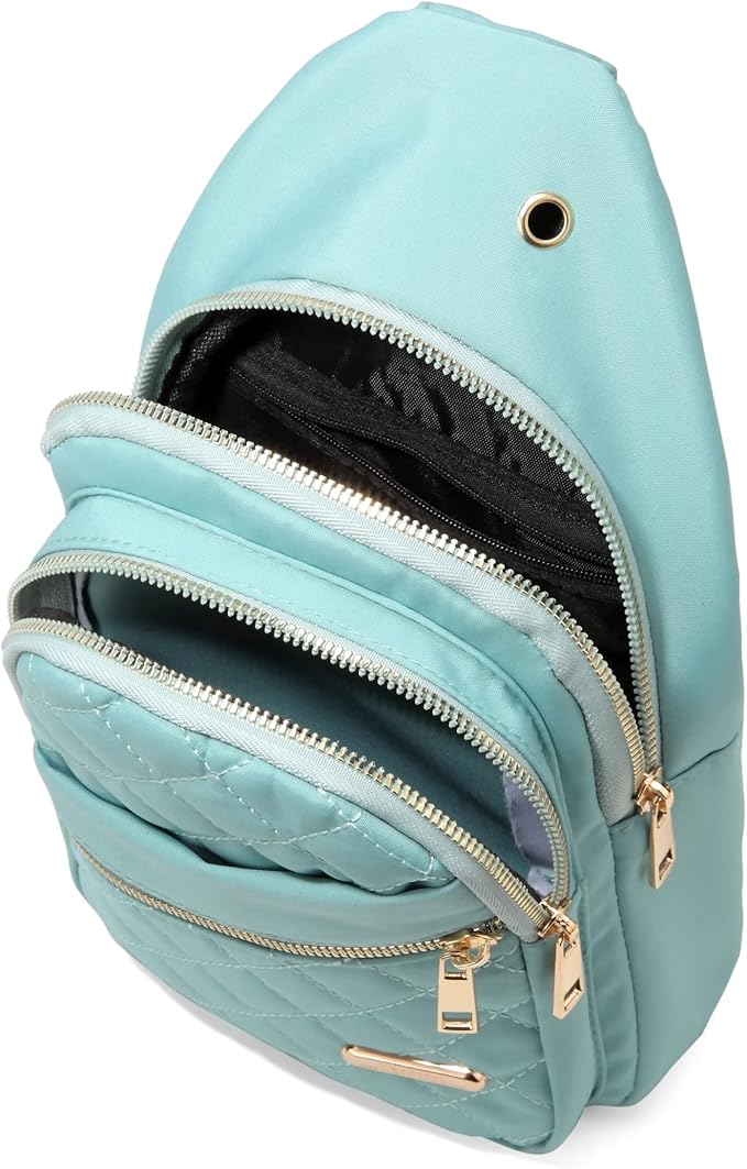 AOSTIHOT Crossbody Small Sling Backpack Sling Bag for Women, Chest Bag Daypack Crossbody for Travel Sport Running Hiking Green