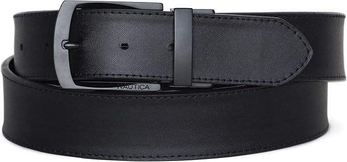 Nautica Men's Reversible Leather Belt | 2-in-1 | Classic | Everyday | Business | Work | Dress | Casual | Metal Buckle