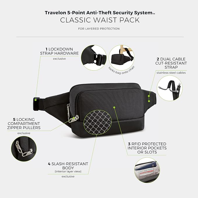 Travelon Anti-Theft Classic Waist Pack