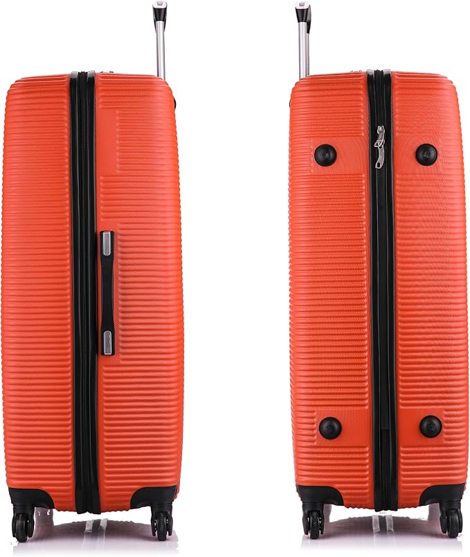 InUSA ROYAL Hardside Spinner Luggage with Ergonomic Handles | Spacious Travel Suitcase with Four Spinner Wheels and Studs | 32 Inch Extra Large Spinner Luggage | Orange