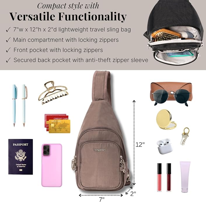 Baggallini Securtex Anti-Theft Daytripper Sling