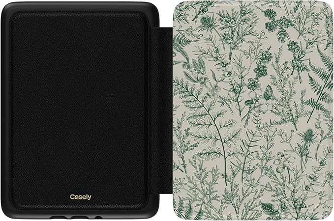 Casely Kindle Case | Sage Garden | Green Floral | Compatible with 7" Kindle Colorsoft and 7" Kindle Paperwhite (12th Gen)