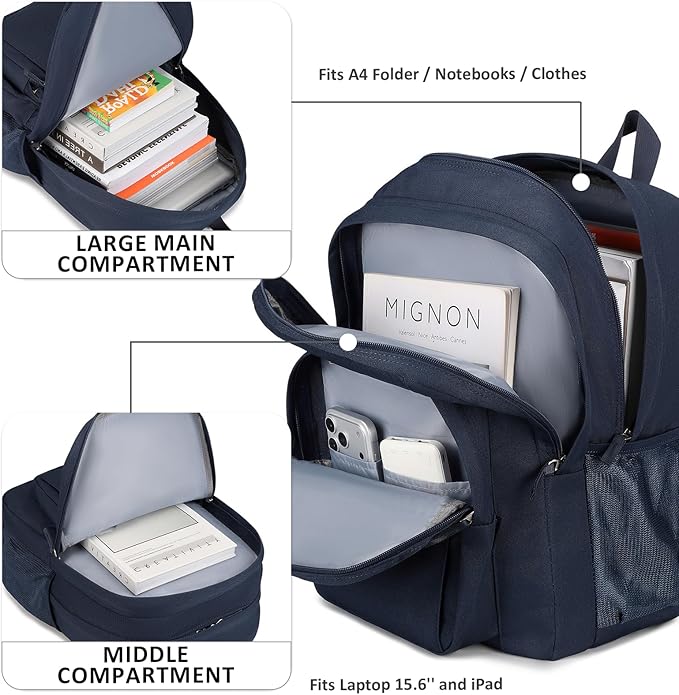abshoo Classical Basic Travel Backpack For School Water Resistant Bookbag | For School, For School
