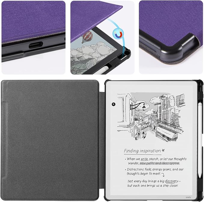 CoBak Case for 11" Kindle Scribe 3rd Generation 2025, Kindle Scribe Colorsoft - All New PU Leather Cover with Auto Sleep Wake, Pen Holder for Scribe 11" 2025 Released