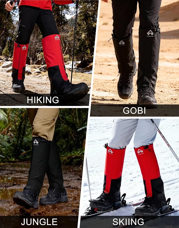 Pioneer Camp Gators for Hiking Boots Waterproof 420D Cordura Leg Gaiters Adjustable Men Women Hunting Fishing Snow Climbing