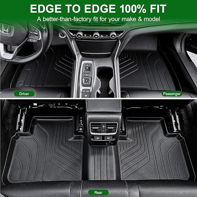 Floor Mats for 2018-2022 Honda Accord (Gas & Hybrid Models), TPE All Weather Durable Floor Liners Door Sill Guards for Honda Accord Accessories