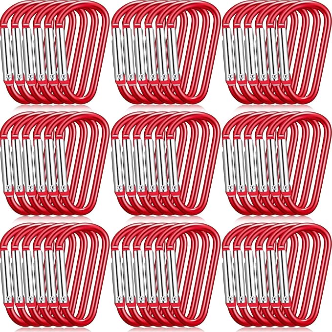 Shimeyao 180 Pcs Small Aluminum Clip Keychain Buckle Clip Bulk Mini Aluminum Ring Shape Small Lock Spring Snap Hook