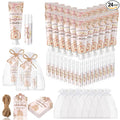 Lounsweer 24 Sets Boho Baby Shower & Baby Sprinkle Favors for Guests Rainbow Sunshine Hand Cream and Lip Balm Gift Set with Organza Bags and Thank You Cards Travel Size Lotion