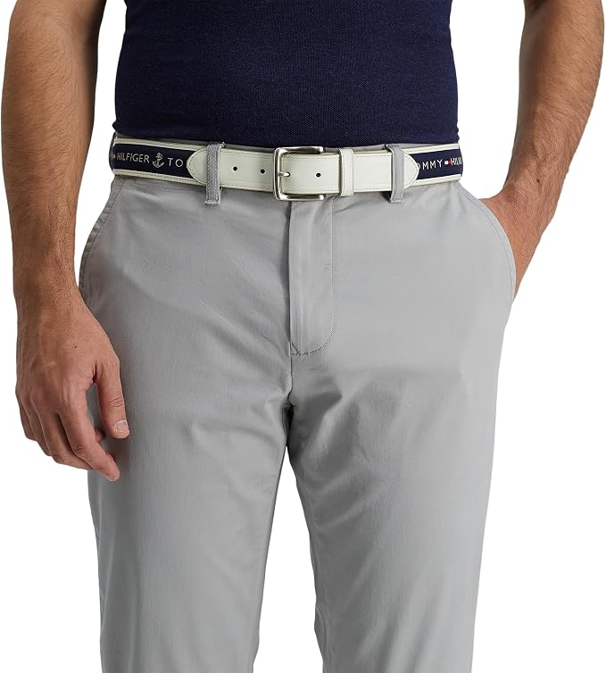 Tommy Hilfiger Men's Fabric Inlay Casual Belt With Classic Harness Buckle