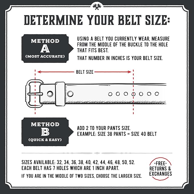 Main Street Forge The Classic Leather Everyday Belt | Made in USA | Full Grain Leather | Men's Leather Belt