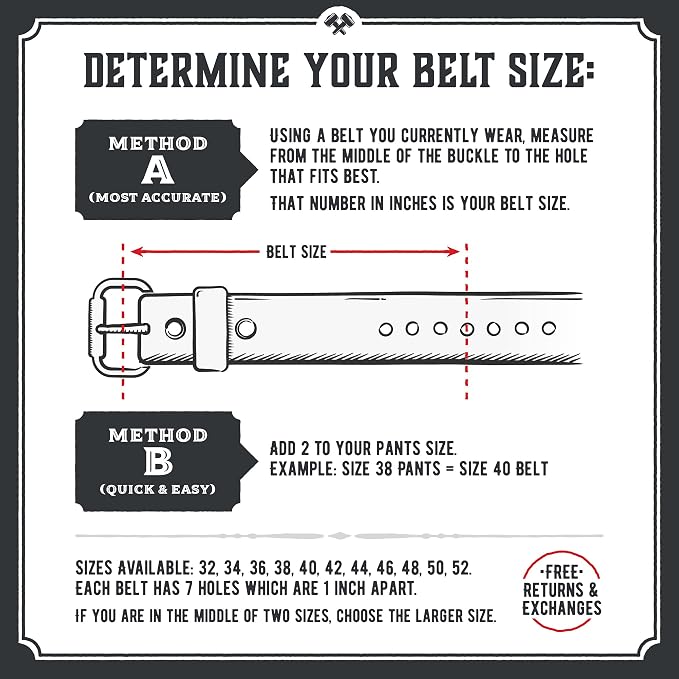 Main Street Forge The Foreman Leather Belt | Made in USA | Full Grain Leather | Mens Belt