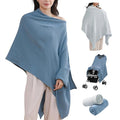 TADO MUSLIN 2-Pack Nursing Covers for Breastfeeding, 100% Organic Cotton Muslin Nursing Cover for Mom, Soft Breathable Breastfeeding Cover, Full Privacy Cover for Nursing, Regular Coverage Blue Grey