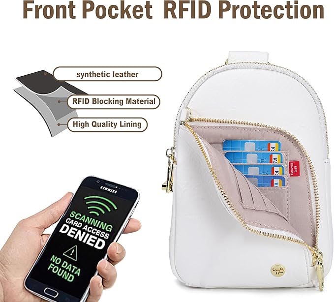 INICAT RFID Blocking Sling Bag, Anti Theft Crossbody Bag for Women Compact Travel Purses Vegan Leather