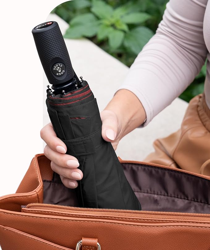 Repel Windproof Travel Umbrella - Compact & Withstands Winds up to 100MPH , Strongest Premium Auto Folding Umbrella for Rain and Sun - Durable, Light & Portable for Women & Men , Fits Backpack & Cars