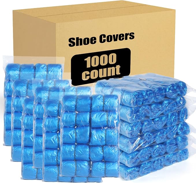 LYSHIYI 1000 Pcs Shoe Covers Disposable, Non-Slip, Reliable Shoe Covers for Indoors, 15.7'' Adjustable Size Great Value Boot Covers for Home, Hospitals, and Businesses