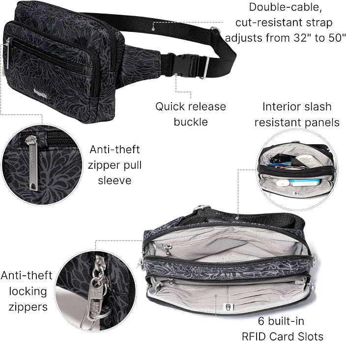 Baggallini Securtex Anti-Theft Belt Bag
