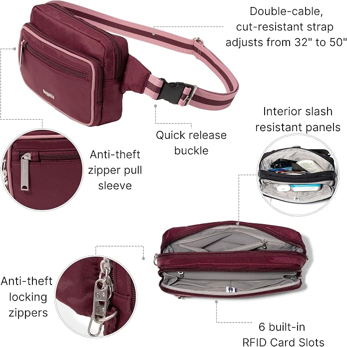 Baggallini Securtex Anti-Theft Belt Bag
