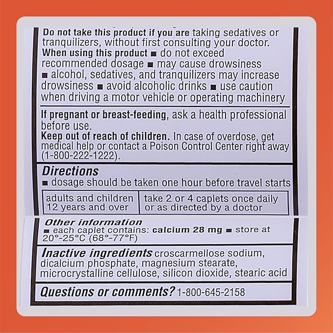 Rugby Meclizine 12.5mg Caplets - Antiemetic Motion Sickness Symptom Relief - 100 Count (1 Pack)