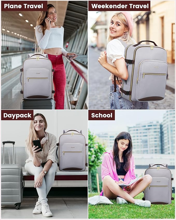 LOVEVOOK 40L Travel Backpack Flight Approved Carry on Backpack,3 Packing Cubes,Waterproof Personal Item Travel Bag,TSA Carry on Luggage Suitcase Travel Essentials,Gifts for Women & Men,fits 17" Laptop
