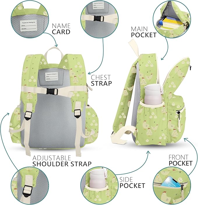 atgark Corduroy Toddler Backpack for Girls 2-5: Preschool Backpack for Girls