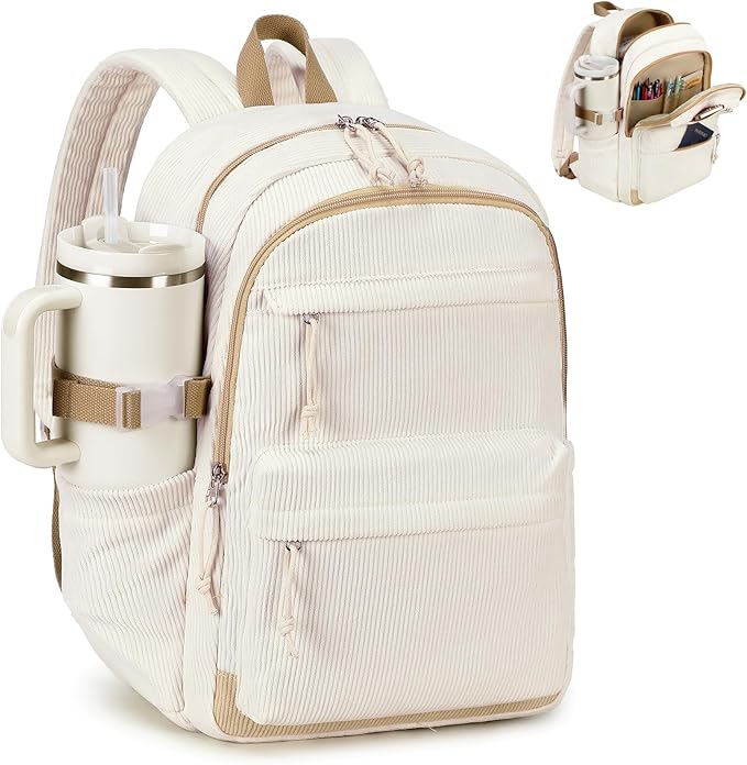 Bluboon School Backpack for Teen Girls Bookbags Elementary High School Corduroy Laptop Bags Women Travel Daypacks
