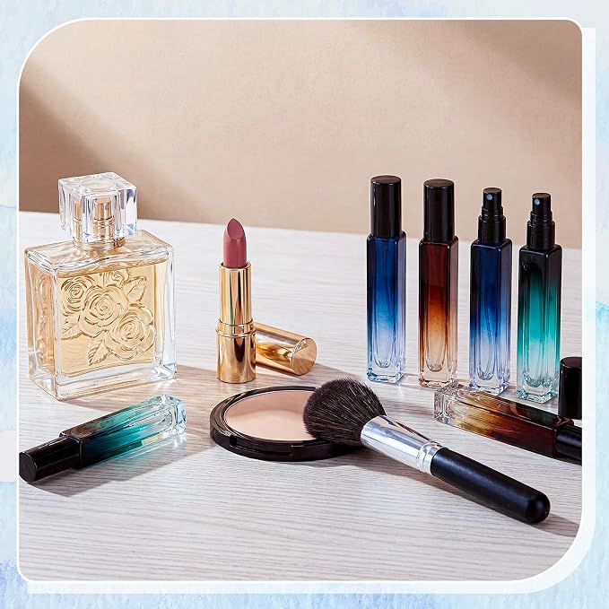 36 Pcs Glass Refillable Perfume Bottle Bulk 10ml Portable Travel Perfume Atomizer Refillable Empty Atomizer Sprayer Small Spray Bottles for Cologne Dispenser(Blue, Blackish Green, Brownish)