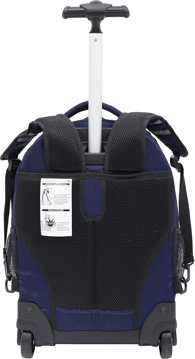 Travelers Club 18" Rolling Backpack with Shoulder Straps, Navy Blue