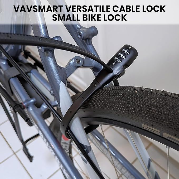 Zip Tie Lock, Adjustable Cable Lock with Combination - Cafe Quick Combo Lock Security for Bicycle Racks, Kids Bikes, Motorcycle Helmets, Strollers, Skis, Sheds, Cabinets (2 Pack)