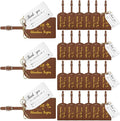 Sweetude 48 Sets Bulk Luggage Tags Wedding Favors and So The Adventure Begins Leather Luggage Tags for Suitcases with Name Card for Travel Themed Bridal Shower Graduation Party Favor(Yellow Brown)