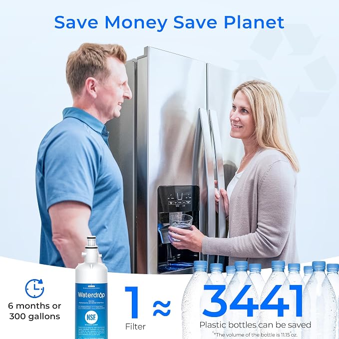 Waterdrop WD-F19C Replacement for GE® RPWFE®, RPWF (Built-in CHIP) Refrigerator Water Filter, Compatible with GFE28GYNFS, GFE28GELDS, PFE28KELDS, PFE28KYNFS, GFD28GELDS, PWE23KELDS