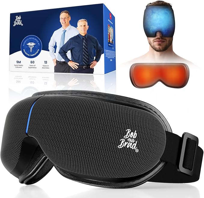 BOB AND BRAD Eye Massager with Heat and Cooling, FSA Eligible HSA Birthday Gifts for Women Men, EyeOasis 3 Elite Eye Massager for Migraine, Heated Eye Mask for Dry Eye Head Tension and Stress Relief
