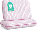 CushyOasis Memory Foam Pillows for Side, Back and Stomach Sleepers, Set of 2, Bed Pillow with Washable Cover and Breathable Mesh, Bed Pillow for Sleeping (Pink，Standard Size)