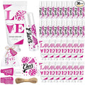 144 Pcs Cheerleading Lip Balms Hand Cream Sets Pink Cheerleading Party Supplies Including 36 Lip Balm and Moisturizing Hand Cream 36 Organza Bags Cards and Ropes for Team Thank You Gifts