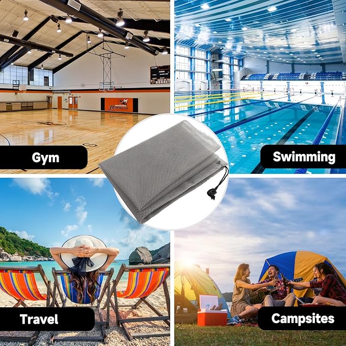 GSE Games & Sports Expert 24x36/30x40 X-Large Mesh Sports Equipment Drawstring Bag for Soccers, Basketballs, Footballs