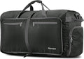 Gonex Large Foldable Travel Duffle Bag with Shoes Compartment, Packable Lightweight Water Repellent Duffel Bag for Camping Gym Weekender Bag