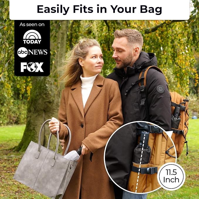 TUMELLA Strongest Windproof Travel Umbrella (Compact, 100MPH Wind-Tested), Light, Portable, One-Handed Use, Automatic Folding Rain Umbrella, Durable, Premium Grip, Fits Car & Backpack
