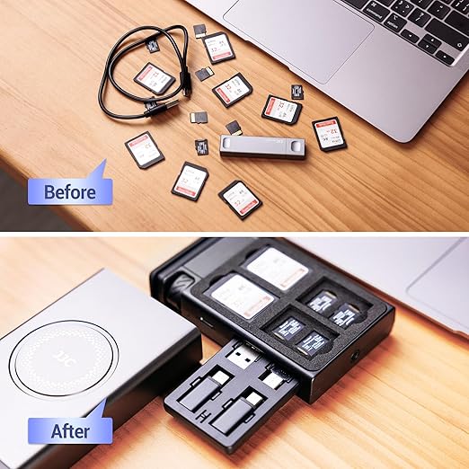 Cable Card High-Speed SD Card Reader Case,Multi Charging USB-C 3.1 Gen 2 Cable with Light/USB A/MicroUSB/OTG Adapter Convertor Kit & SD/TF Card Holder for Travel Phones Cameras PC Drones Data Transfer